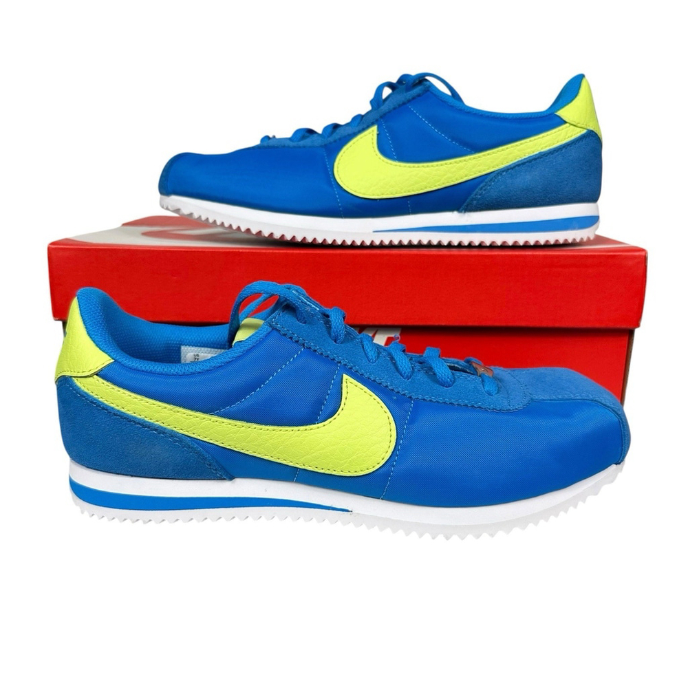 Nike Cortez Blue and Lime Green Retro Sneakers
